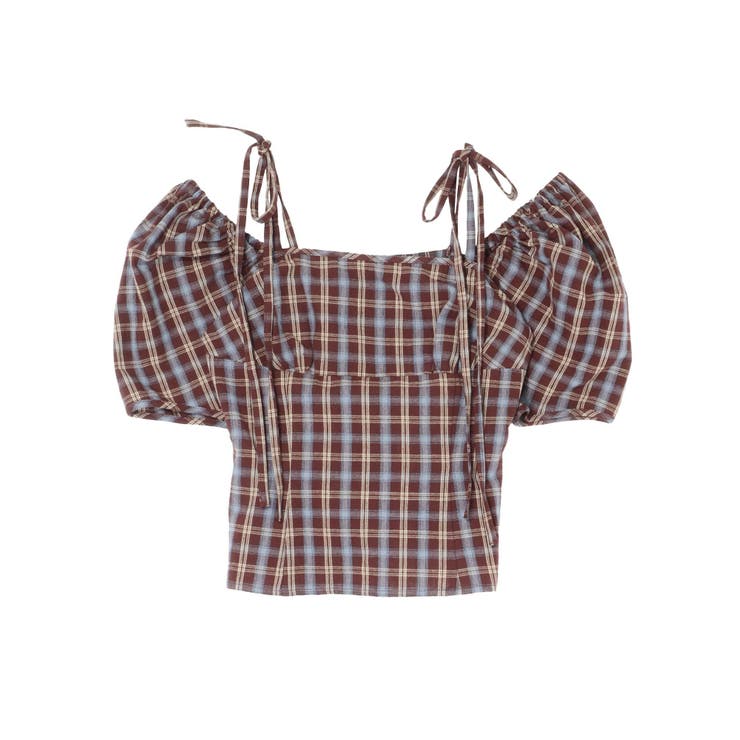 リボンショルダーチェックブラウス | EATME | 詳細画像36 