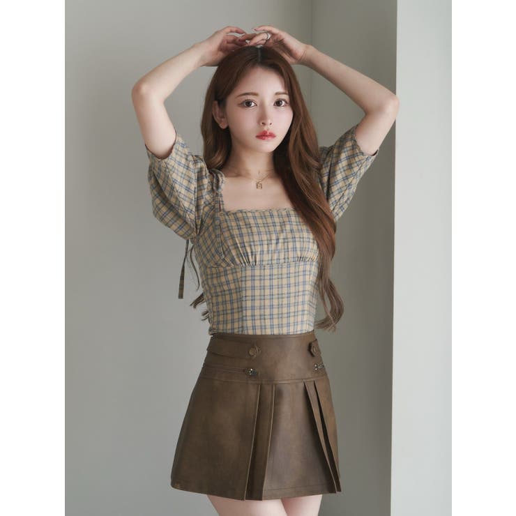 リボンショルダーチェックブラウス | EATME | 詳細画像39 