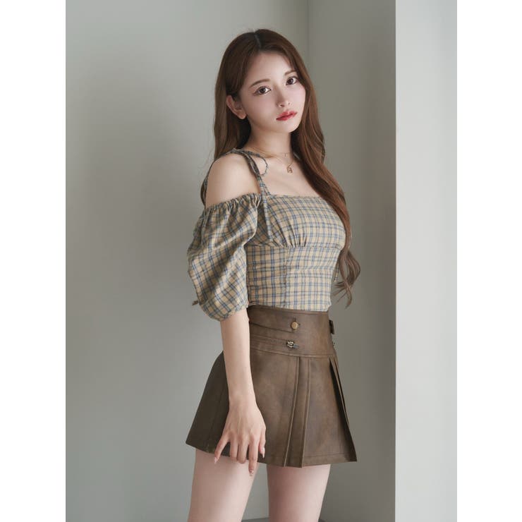 リボンショルダーチェックブラウス | EATME | 詳細画像40 