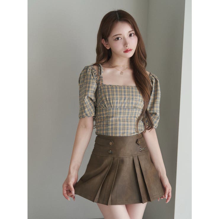 リボンショルダーチェックブラウス | EATME | 詳細画像41 