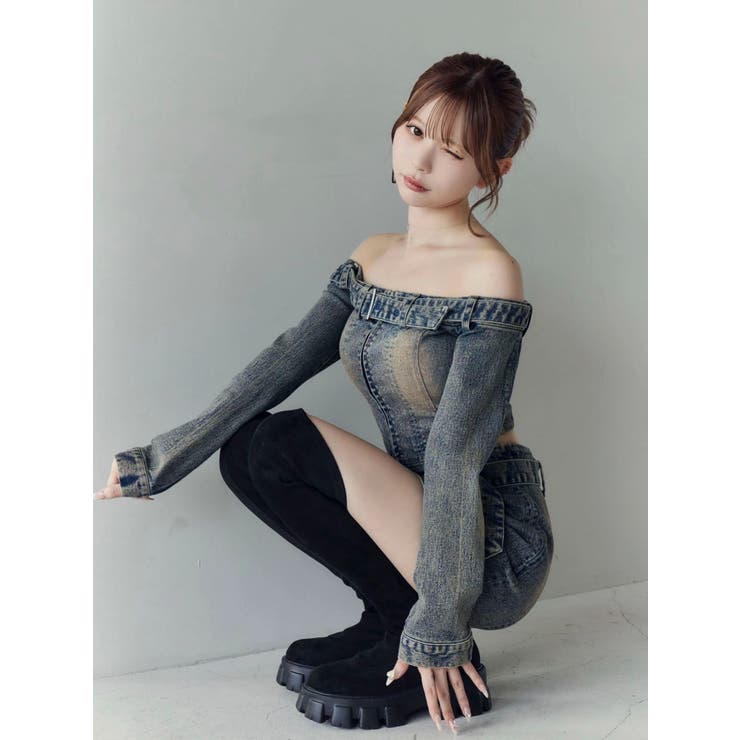 ベルトオフショルデニムTOP | EATME | 詳細画像24 