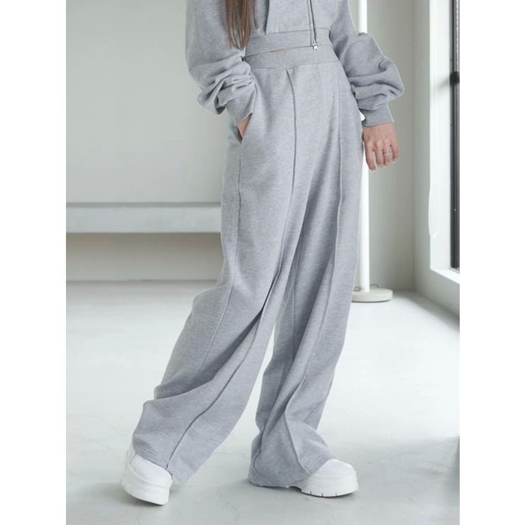 グレー | 【SETUP着用可】スウェットワイドパンツ | EATME