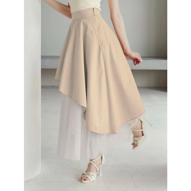 ベージュ | アシンメトリーフレアスカート | EATME