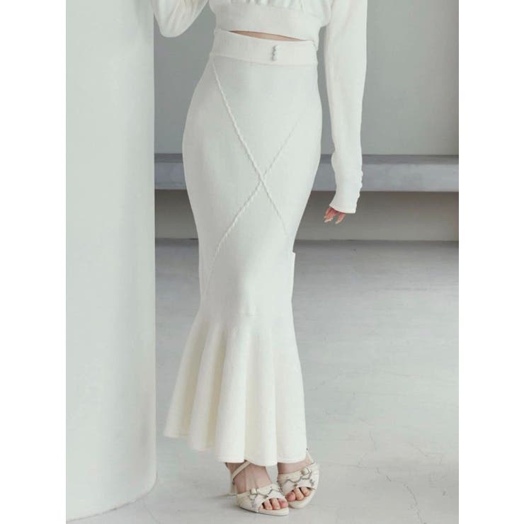 【SETUP着用可】クロスケーブルニットスカート | EATME | 詳細画像1 