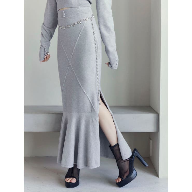 【SETUP着用可】クロスケーブルニットスカート | EATME | 詳細画像18 