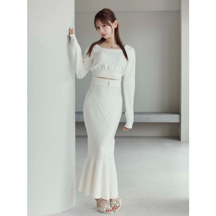 【SETUP着用可】クロスケーブルニットスカート | EATME | 詳細画像5 