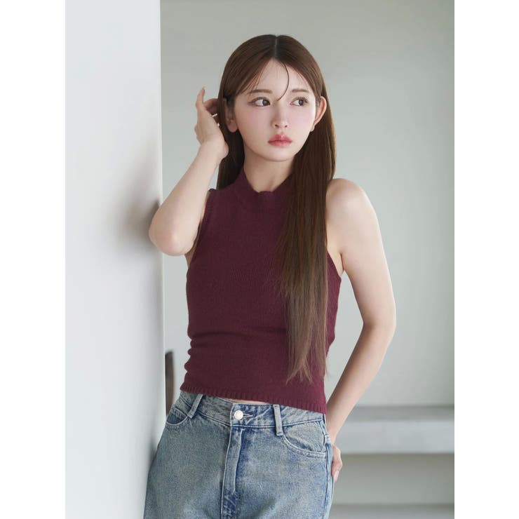 BACKオープンハイネックニットTOP | EATME | 詳細画像27 