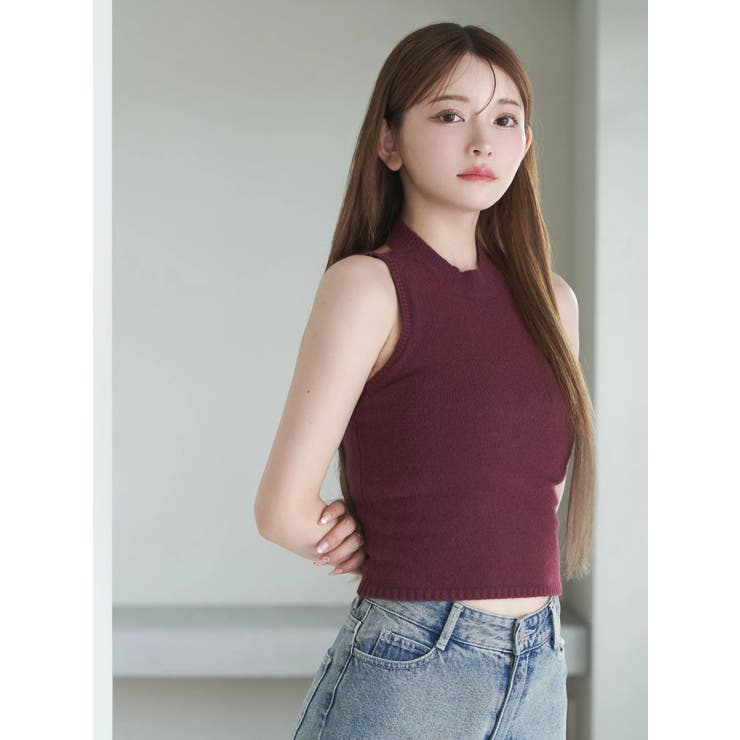 BACKオープンハイネックニットTOP | EATME | 詳細画像28 