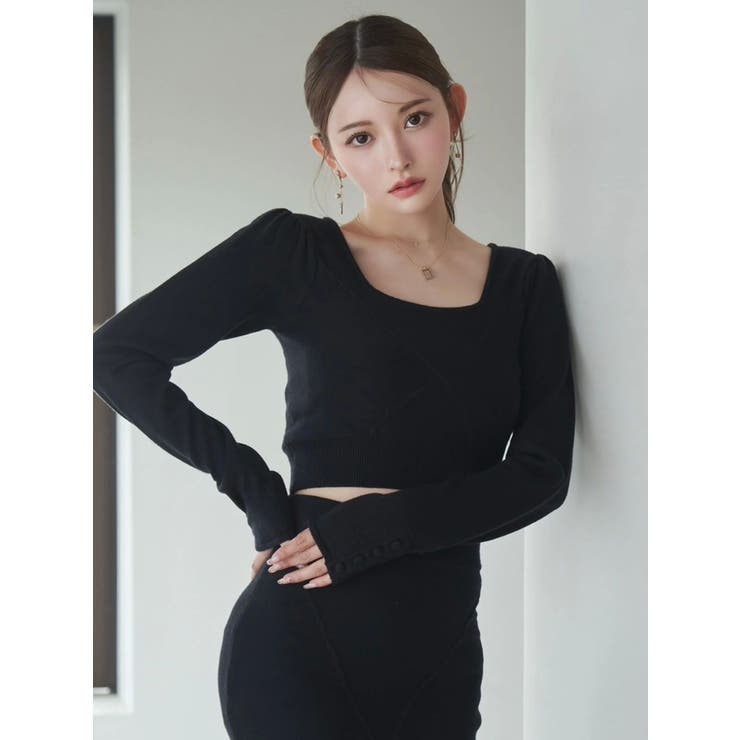 【SETUP着用可】クロスケーブルニットTOP | EATME | 詳細画像2 