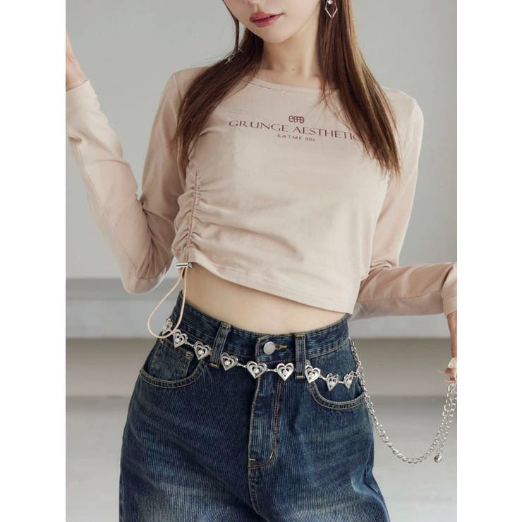 ピンク | アシンメトリーギャザーTOP | EATME