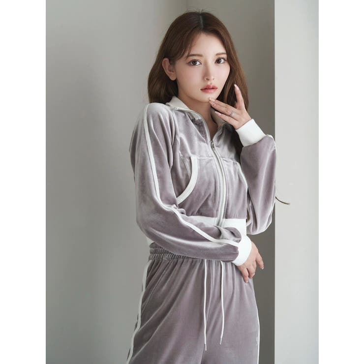 【SETUP着用可】バイカラーベロアブルゾン | EATME | 詳細画像3 