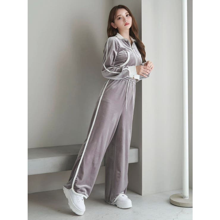 【SETUP着用可】バイカラーベロアブルゾン | EATME | 詳細画像4 