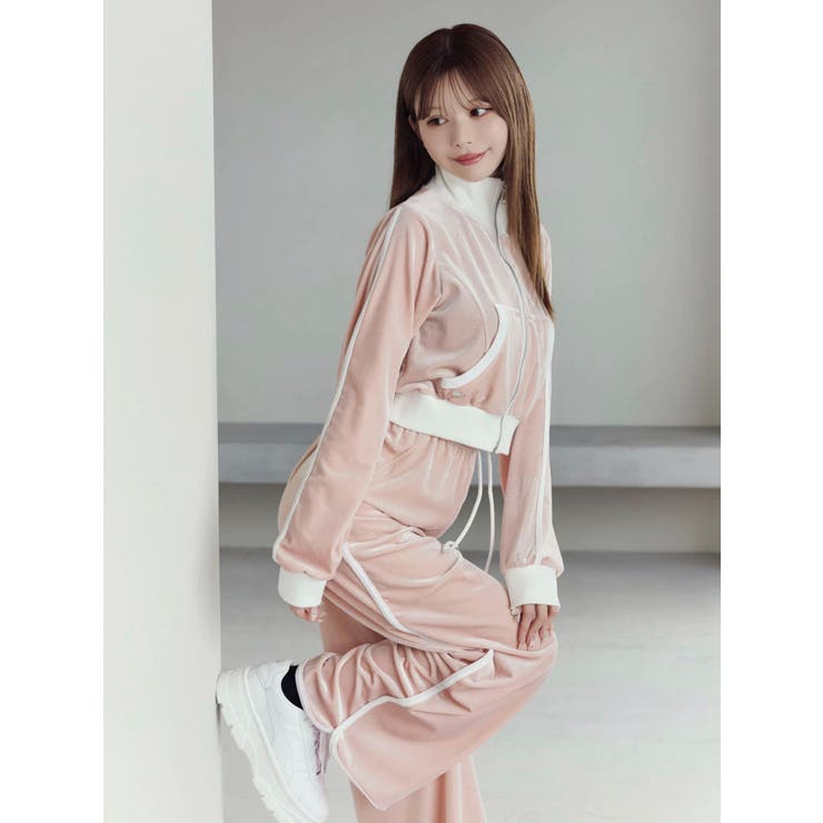 【SETUP着用可】バイカラーベロアブルゾン | EATME | 詳細画像7 