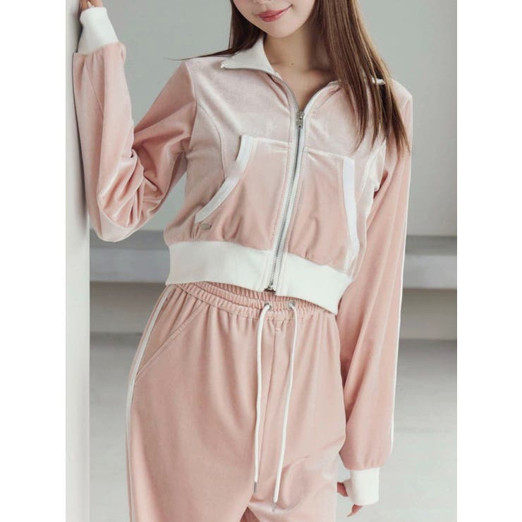 ピンク | 【SETUP着用可】バイカラーベロアブルゾン | EATME