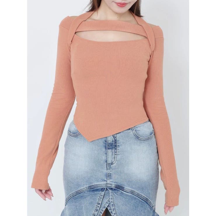 オレンジ | ホルターネックオフショルTOP | EATME