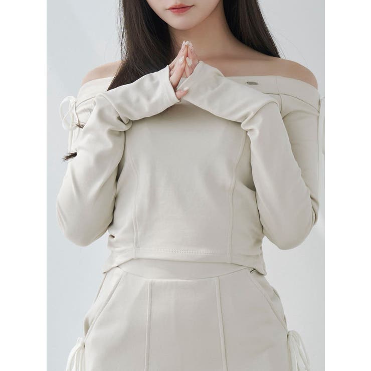 アイボリー | 【SETUP】リボンオフショルダーTOP | EATME