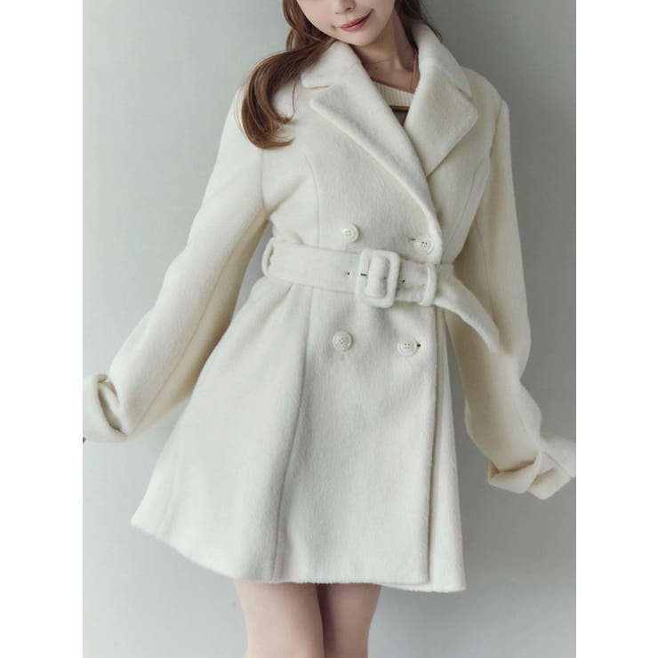 オフホワイト | ダブルテーラードコート | EATME