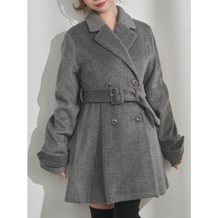 グレー | ダブルテーラードコート | EATME