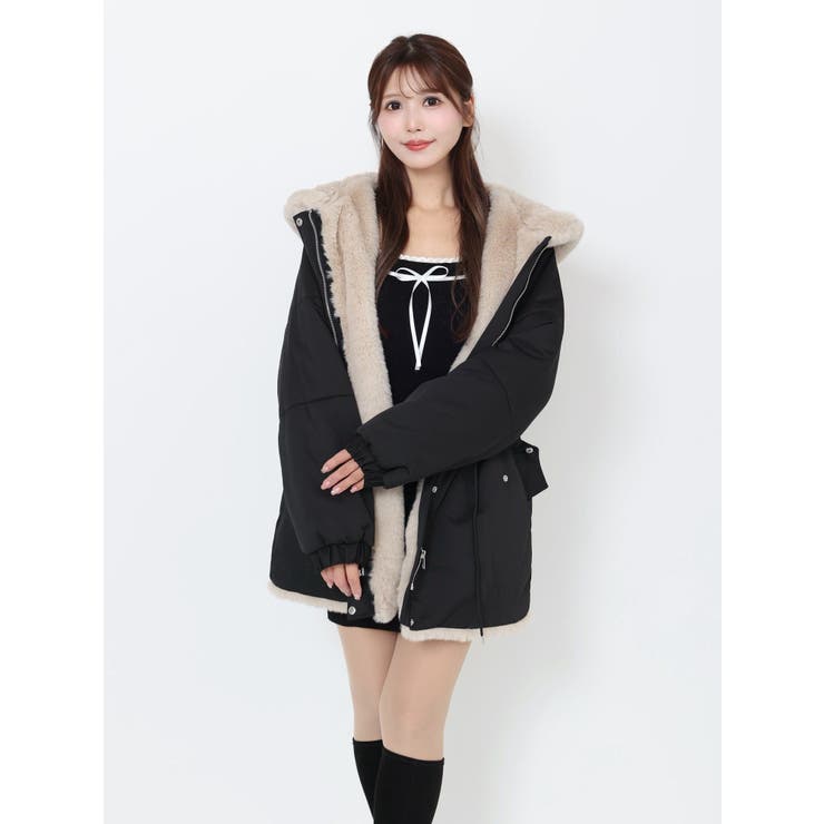 フェイクファーフードコート | EATME | 詳細画像12 