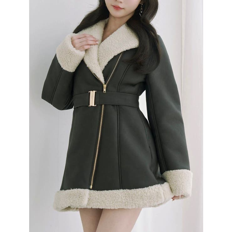 ダークブラウン | フェイクムートンレディコート | EATME