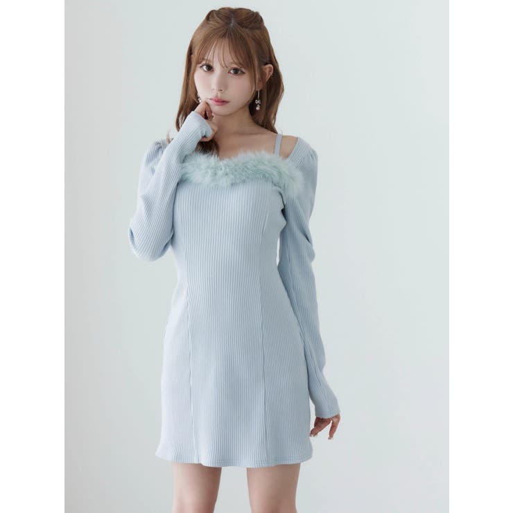 ベルテッドフェイクファーリブワンピース | EATME | 詳細画像14 