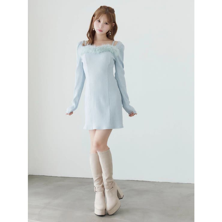 ベルテッドフェイクファーリブワンピース | EATME | 詳細画像16 