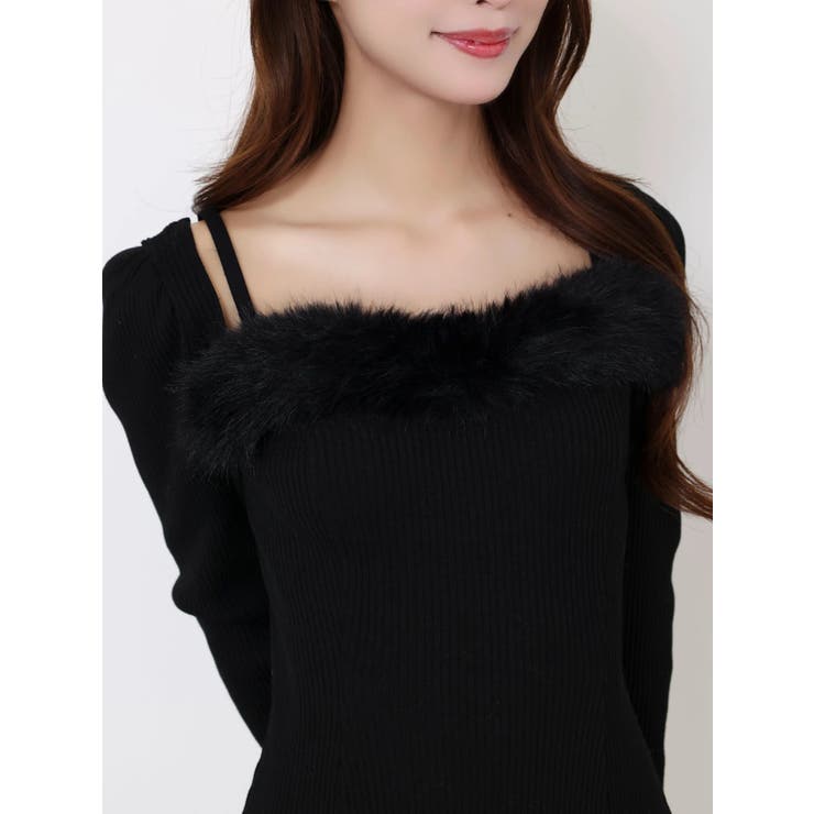 ベルテッドフェイクファーリブワンピース | EATME | 詳細画像22 