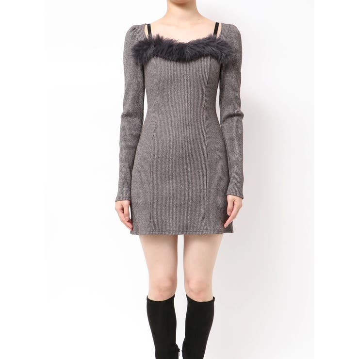 ベルテッドフェイクファーリブワンピース | EATME | 詳細画像28 