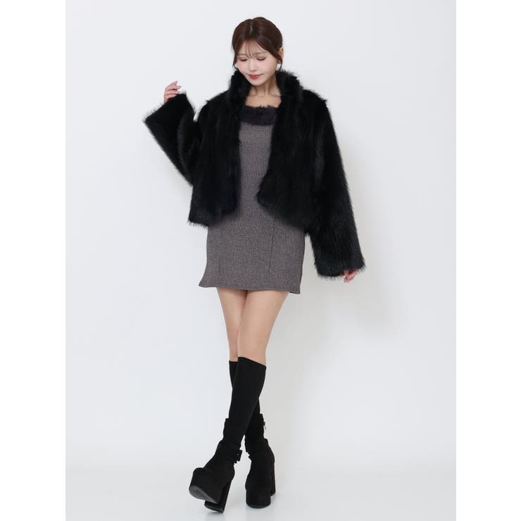 ベルテッドフェイクファーリブワンピース | EATME | 詳細画像3 