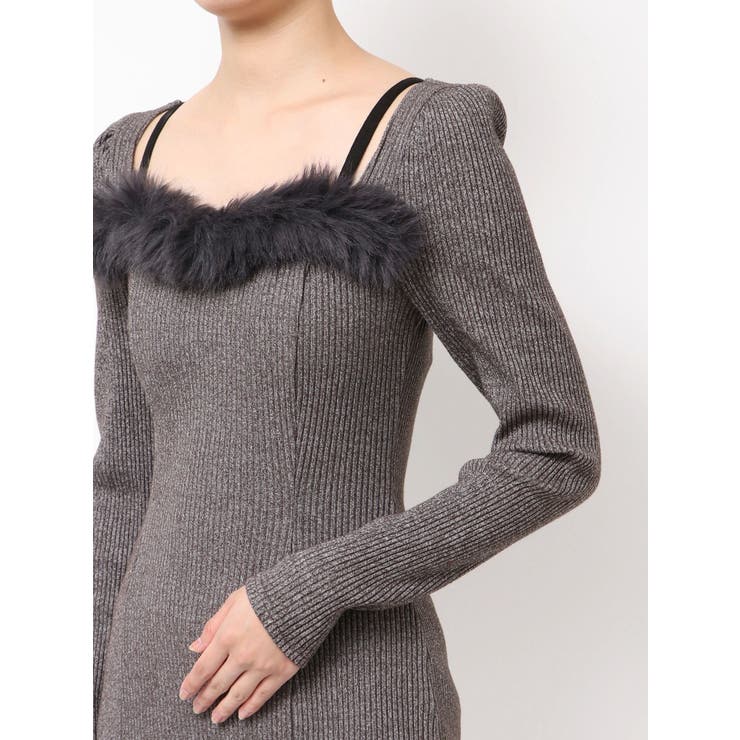 ベルテッドフェイクファーリブワンピース | EATME | 詳細画像32 