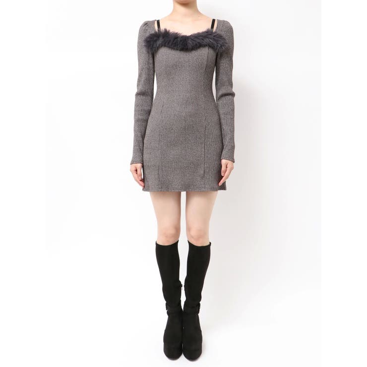 ベルテッドフェイクファーリブワンピース | EATME | 詳細画像35 