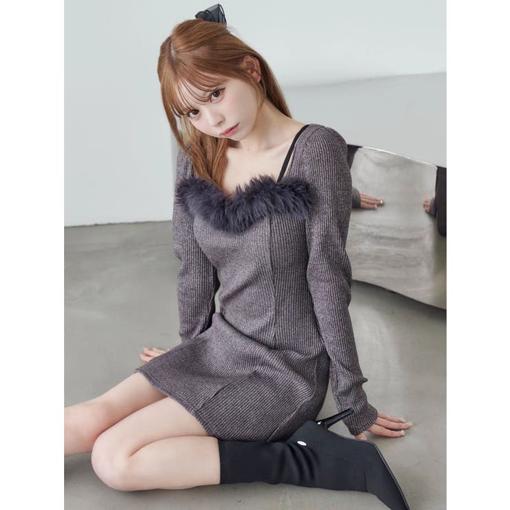 ベルテッドフェイクファーリブワンピース | EATME | 詳細画像8 