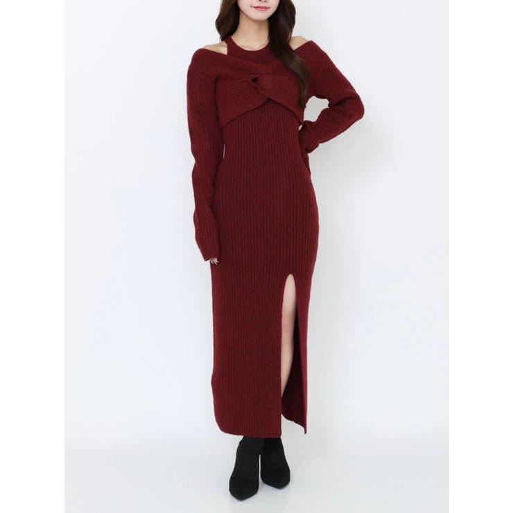 ワイン | ツイストニットワンピース | EATME
