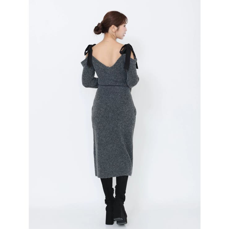 リボンショルダーロングニットワンピース | EATME | 詳細画像24 