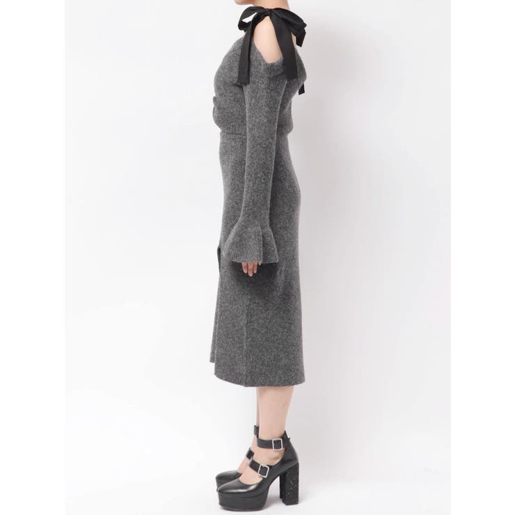 リボンショルダーロングニットワンピース | EATME | 詳細画像38 