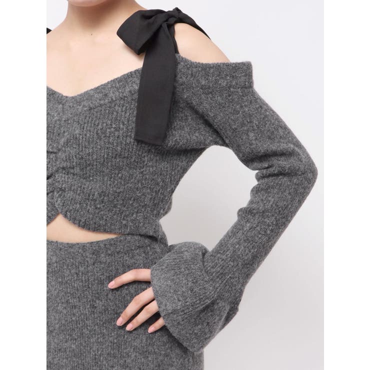 リボンショルダーロングニットワンピース | EATME | 詳細画像41 