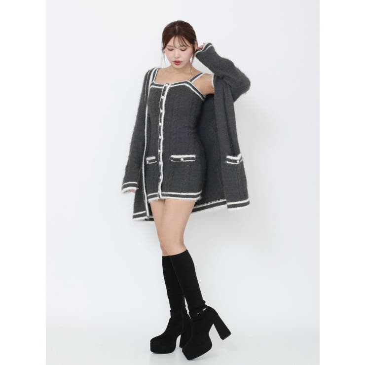 バイカラーアンサンブルニットワンピース | EATME | 詳細画像5 