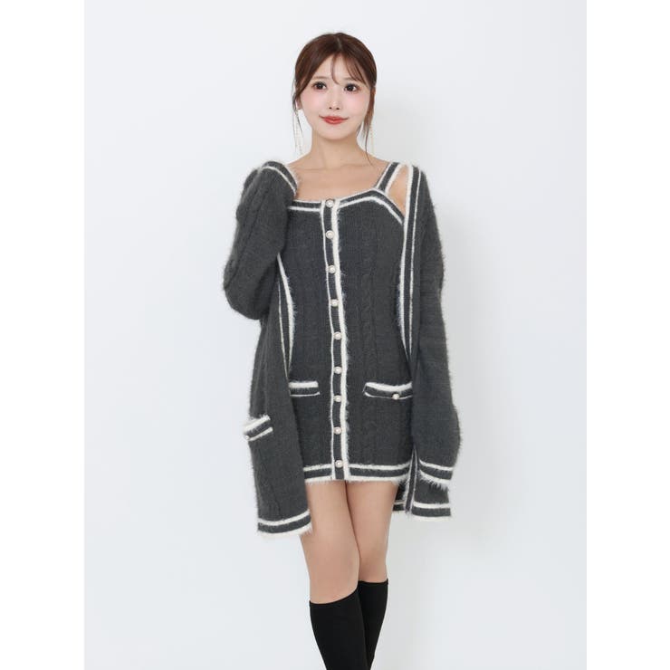 バイカラーアンサンブルニットワンピース | EATME | 詳細画像8 