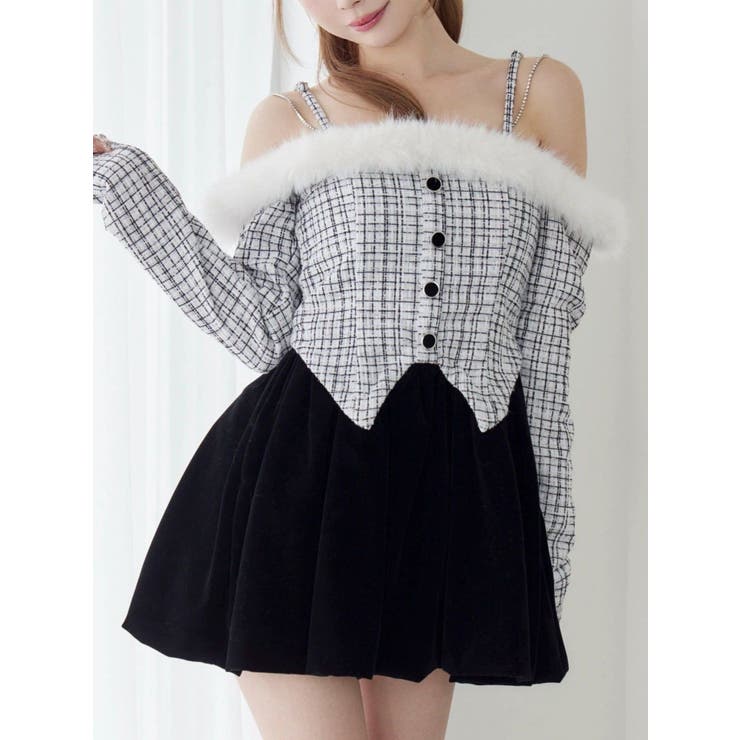 ミックス | ビジューストラップミニワンピース | EATME