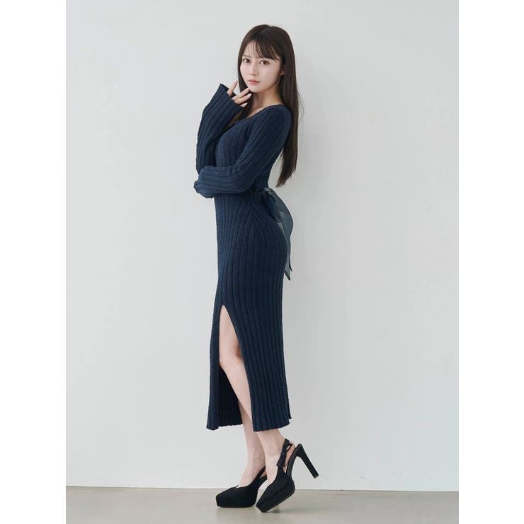 BACKリボンリブニットワンピース | EATME | 詳細画像18 