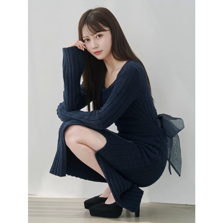 BACKリボンリブニットワンピース | EATME | 詳細画像22 