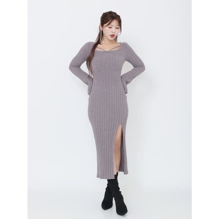 BACKリボンリブニットワンピース | EATME | 詳細画像3 