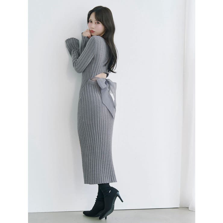 BACKリボンリブニットワンピース | EATME | 詳細画像32 