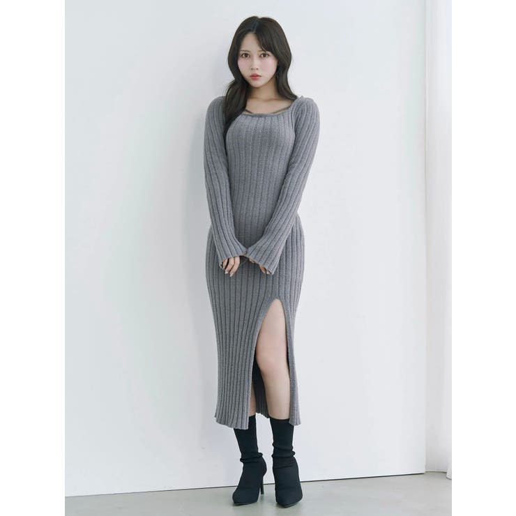 BACKリボンリブニットワンピース | EATME | 詳細画像37 