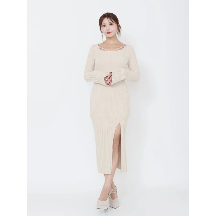 BACKリボンリブニットワンピース | EATME | 詳細画像38 