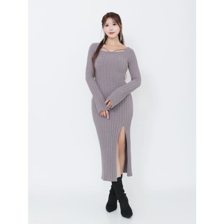 BACKリボンリブニットワンピース | EATME | 詳細画像4 