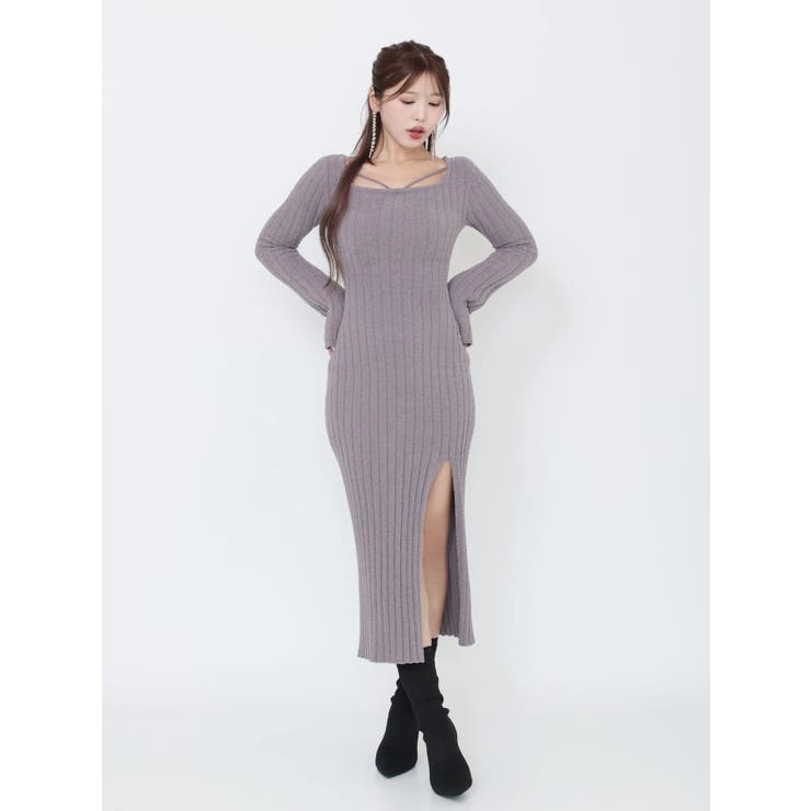 BACKリボンリブニットワンピース | EATME | 詳細画像44 