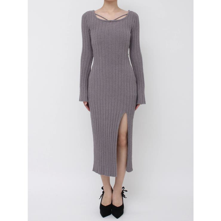 BACKリボンリブニットワンピース | EATME | 詳細画像48 