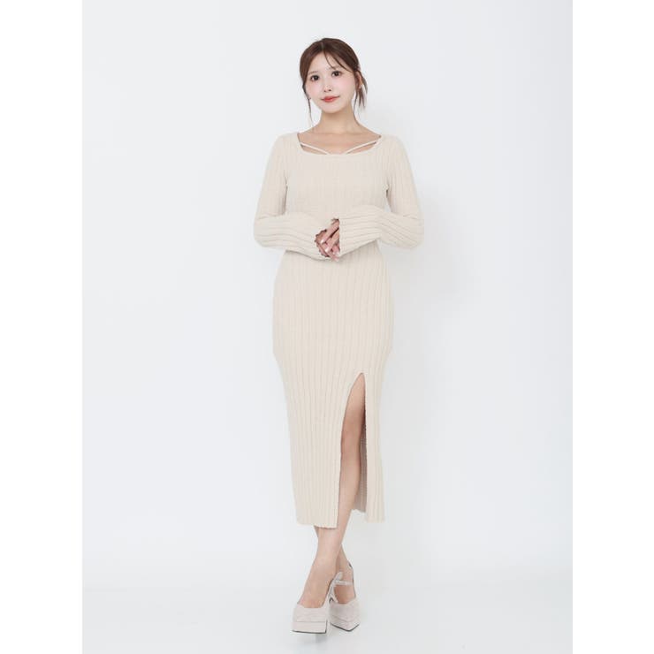 BACKリボンリブニットワンピース | EATME | 詳細画像6 