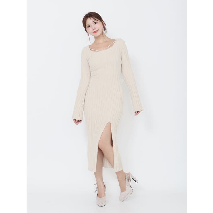 BACKリボンリブニットワンピース | EATME | 詳細画像7 